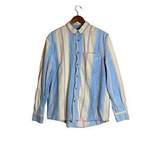 Zara relaxed fit denim striped shirt. Size XL